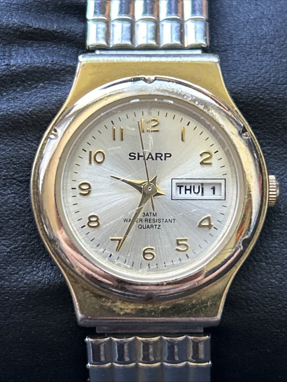 Sharp Two Tone Women’s Stretch Band Quartz Watch